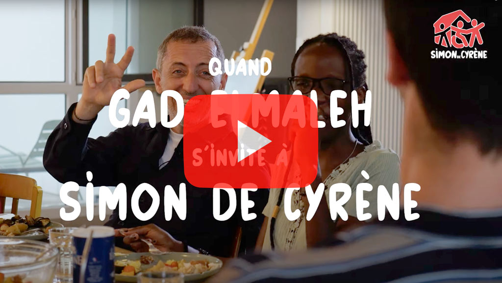 Image capture de video Gad Elmaleh à l’association Simon de Cyrène 